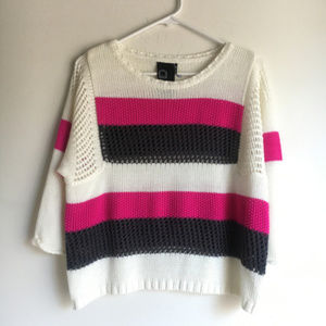 ❤️5/$15❤️ White, Pink & Gray Striped Sweater